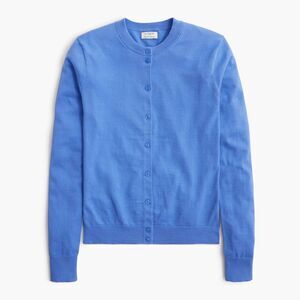 New J.Crew Cotton Cardigan Women’s XL 2XL Long Sleeve $79 Retro Blue